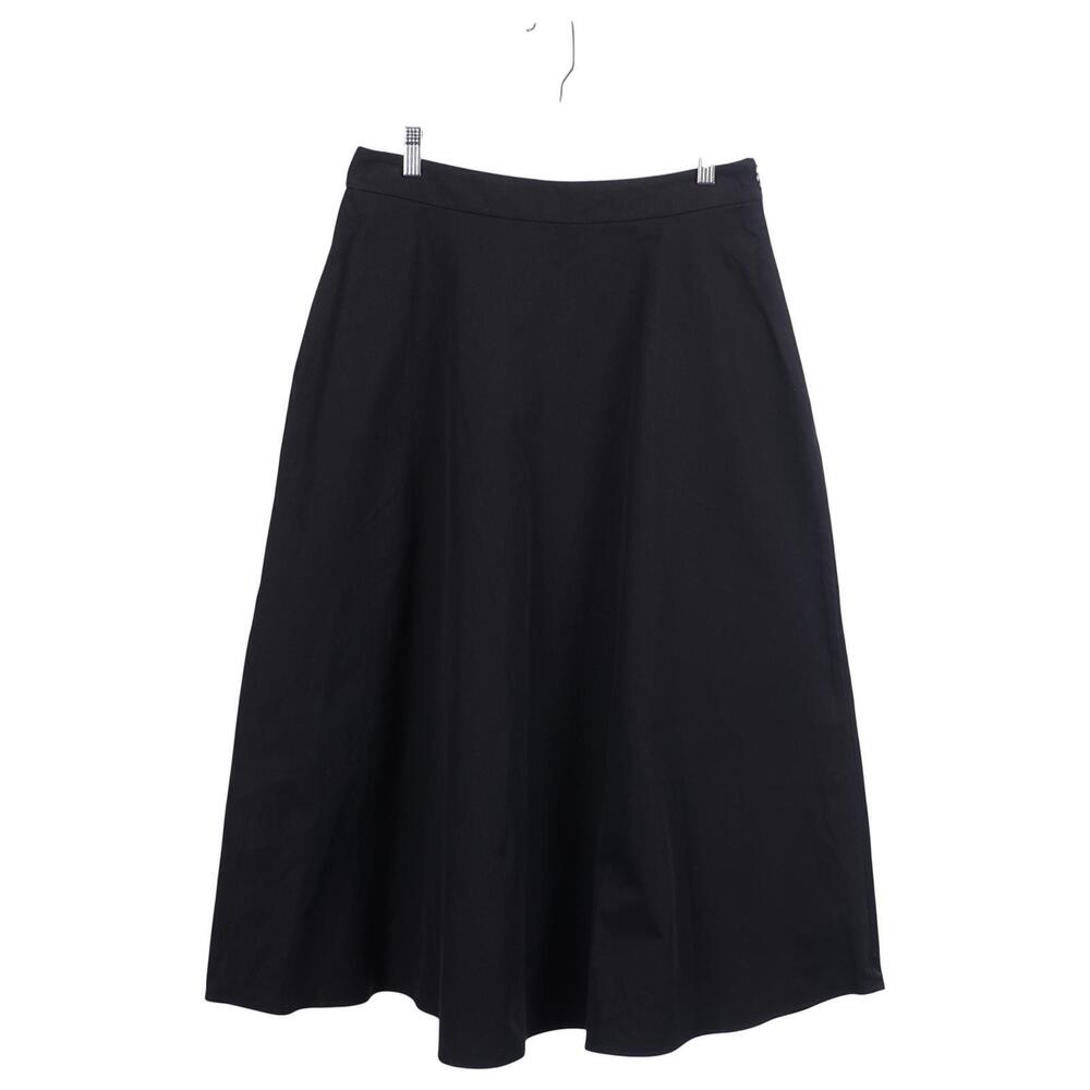 Ralph Lauren Purple Label Skirt 12 Black Cotton A-Line Midi Pockets Classic